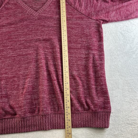 Torrid Plus 2 2X Sweatshirt Super Soft Plush V-Neck Lace Pieced Sleeve Raglan - Picture 10 of 11